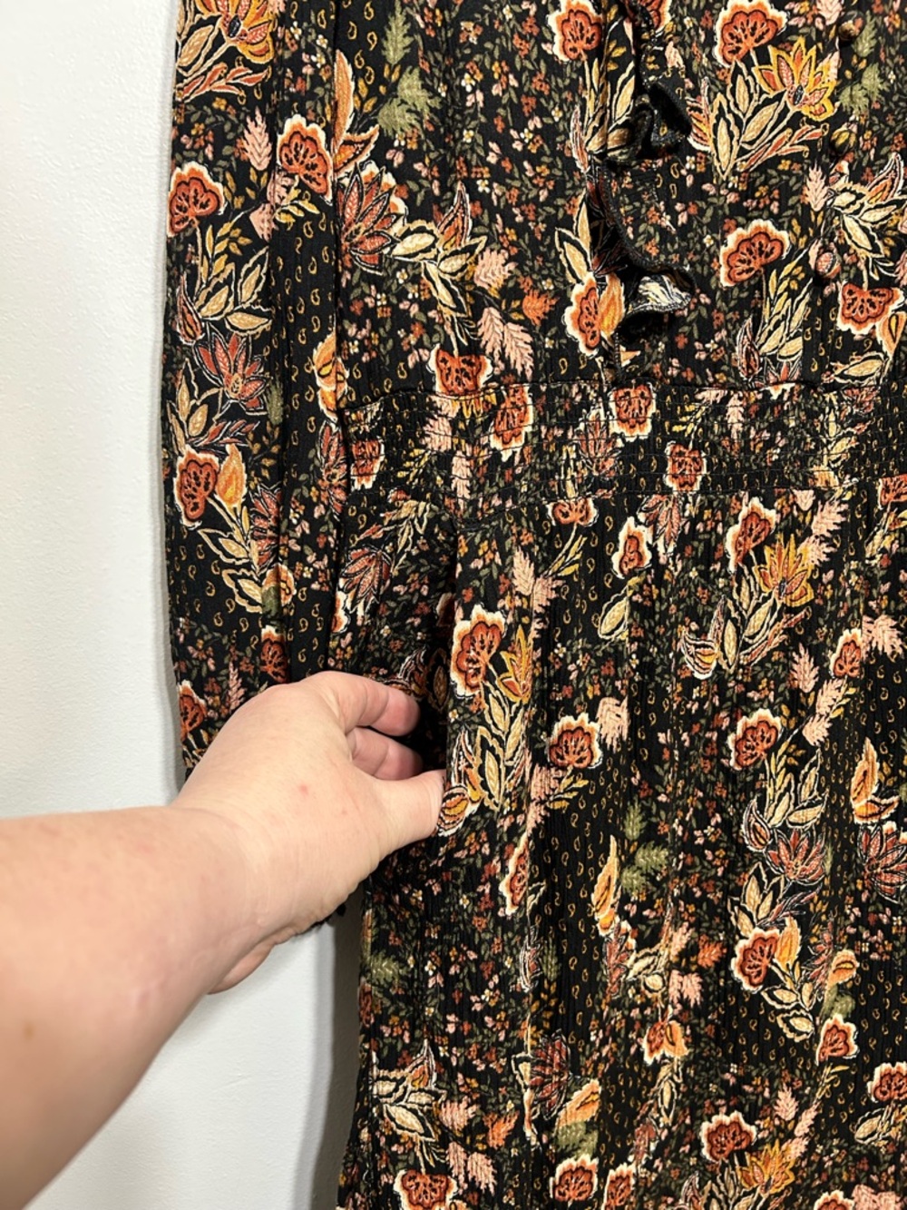 Garnet Hill Floral Cottagecore Ruffle Crepe Dress Womens Size Small - Picture 8 of 12
